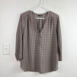NYDJ Multicolor Geometric Graphic Print Blouse
